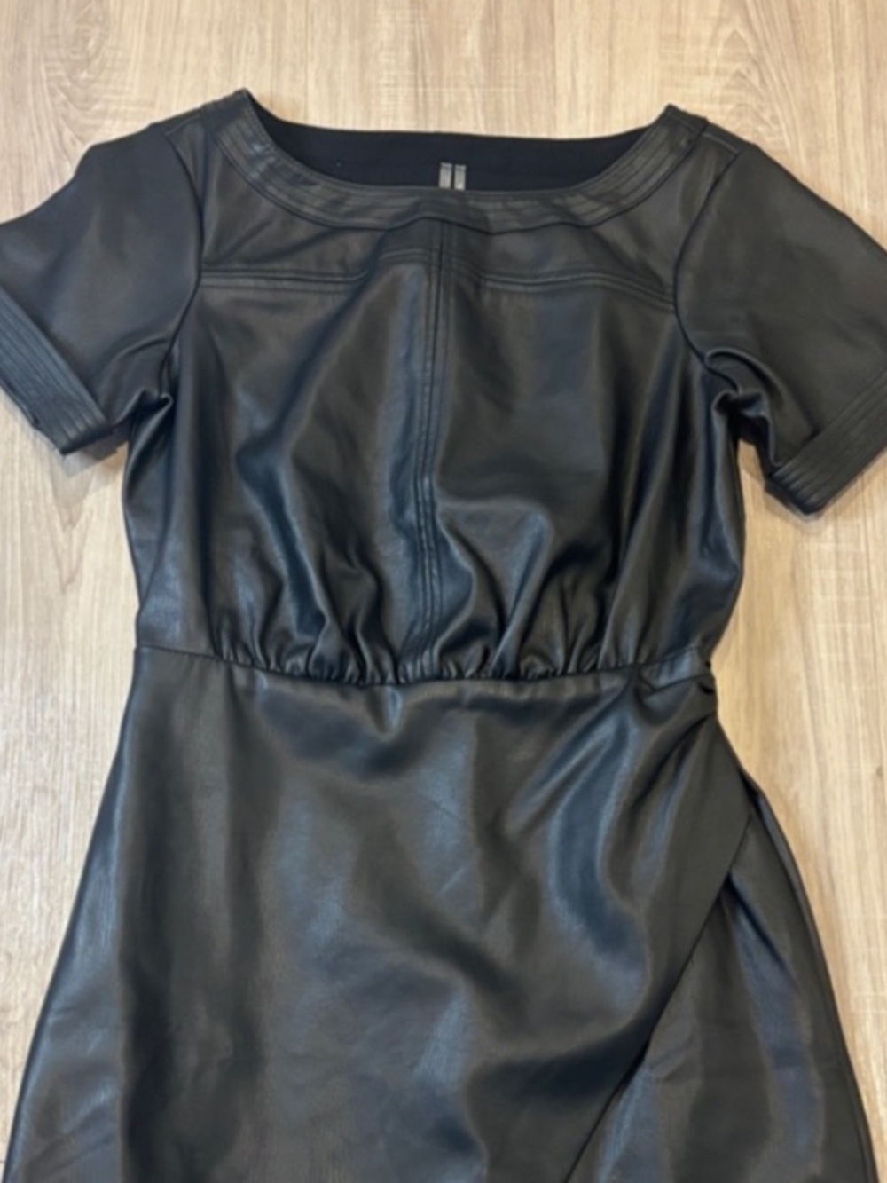 Anthropologie Black Faux Leather Mini Dress - Picture 8 of 16